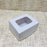 Коробка 11х9х6 см, картон, с окошком, "Белая" - 25 шт(упак)