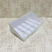 Коробка 22х12,5х7 см, картон, с прозрачной крышкой и подложками, "Белая" - 25 шт(упак)